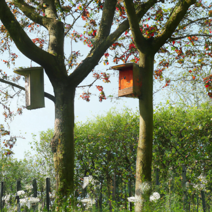 bird boxes in trees