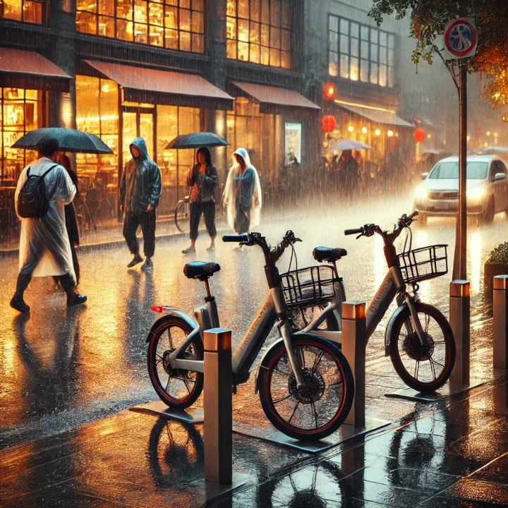 electric-bikea-in-the-rain